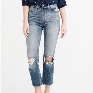 Abercrombie Zoe Natural High Rise Ankle Straight